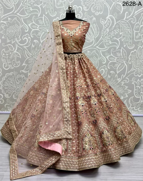 Sequence Embroidered Lehenga Choli (baby pink)
