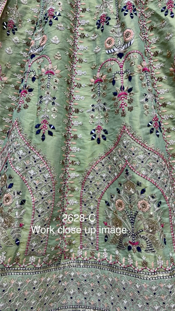 Sequence Embroidered Lehenga Choli (light green)