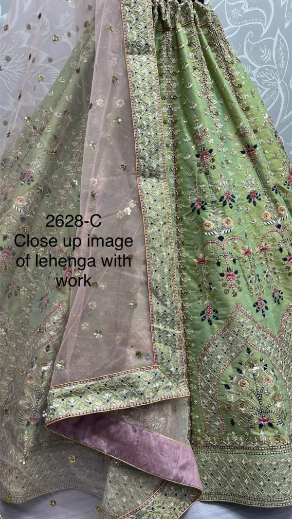 Sequence Embroidered Lehenga Choli (light green)