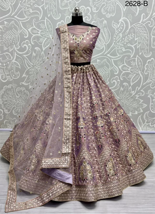 Sequence Embroidered Lehenga Choli (light purple)